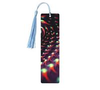 Wooden BookmarkSci-Fi Dizziness Wooden Craft Vintage Wood Hanging Tags Ornaments with Tassels Cute Book Mark Reading Page Markers for Women Men Book Lovers