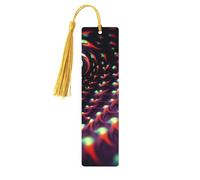 Wooden BookmarkSci-Fi Dizziness Wooden Craft Vintage Wood Hanging Tags Ornaments with Tassels Cute Book Mark Reading Page Markers for Women Men Book Lovers