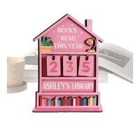 Wooden Books Tracker Sign, Stylish Display Organizer for Readers Writers, Book Tracker for Library, Home and Classroom, Bookend for Wall Window Bookshelf, Ideal for Study and Reading Motivation