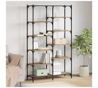 Wooden Bookshelf Artisan Oak 100x32x170cm Engineered Wood 9-Shelf Rustic Sturdy