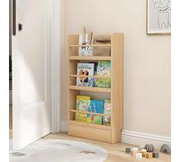 Wooden Bookshelf Behind Door, 50x10x89cm Space-Saving Pine Library Unit, Stylish Storage nizer for Home, Office, or Kids' Room