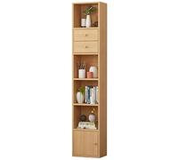 Wooden Bookshelf with 6 Shelves and Doors, Space-Saving Design in White, Pink, Beech, and Green - Stylish & Functional Storage for Books and Decor