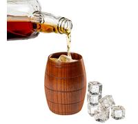 Wooden Bourbon Drinking Glass, Whiskey Tumbler, Bourbon Gifts for Men - Wooden Old Fashioned Glass | Great Whiskey Gifts for Men (beer Shape cup)