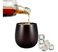 Wooden Bourbon Drinking Glass, Whiskey Tumbler, Bourbon Gifts for Men - Wooden Old Fashioned Glass | Great Whiskey Gifts for Men (brown pot belly cup)