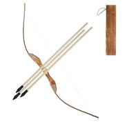 Wooden Bow and Arrow Set for Youth Beginners 100cm Longbow with 3 Wooden Arrows Practice Bow Party props