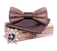 Wooden Bow Tie Floral Bowtie Handkerchief Wood Ties for Men Cravate Noeud Papillon Chemise Femme