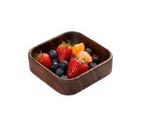 Wooden Bowls - Square Snack Serving Containers | Natural Wood Bowl for Appetizers Dips Sauces Candy Desserts Fruits Condiments Hummus | Rustic Tableware for Kitchen Dining Party