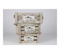 Wooden Box 3er Set Storage Boxes Fruit Basket Apple Order Storage Decoration