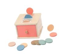 Wooden Box for Object Permanence, Sorting Toy for Kids, Coin Box