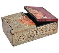 Wooden Box from Albesia Wood, Hand Painted, Ying Yang or Buddha