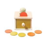 Wooden Box - Object Permanence Toy, montesori Ball Box | Sensory Fine Motor Training Game, Educational Drawer Shape Sorter For Cognitive Skill Development With Natural Timber Finish