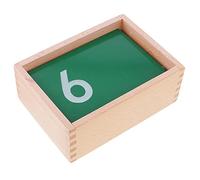 Wooden Box Sandpaper Number Cards, Kids Math Learning Toy, Montessori Mathematics Material for Early Learning, Homeschool & Classroom, 10 Pieces