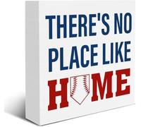 Wooden Box sign Inspirational Baseball Decor "There's No Place Like Home" Sign Baseball Housewarming Gift Home Shelf Decor 5x5inch