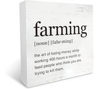 Wooden Box sign Inspirational Farming Decor "Farming Definition" Modern Farmhouse Artwork Farmer Gift 5x5inch