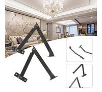Wooden Box Support Tripod with Antique Hinge, 195mm Movable Corner Bracket for Display Cases & Cabinets, 2-Pack Iron Hardware