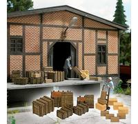 Wooden boxes and hand truck O Scale Busch 10260
