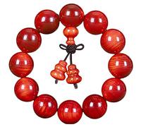 Wooden Bracelet, Natural Beads for Bracelets 20mm, Wood Prayer Beads Meditation Cuff Buddhism Handmade Unisex 12 Beads Jewelry, Accessories