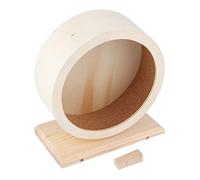Wooden Bracket Silent Pet Exercise Running Wheel Toy Hamster Guinea Pig Hedgehog Chinchilla Wood Durable Long Service Life S M Pet Hamster Toy (S)