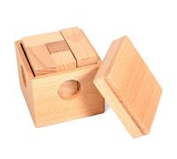 Wooden Brain Teaser Puzzle Box, Educational Math Puzzle Toy, for Kids and Adults Mental Challenge