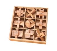 Wooden Brain Teaser Puzzle Toy For Kids Creative Disassembly Lock Mortise Tenon Joint Building Block Puzzle Educational Learning Toy Handcrafted Wooden Game