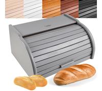 Wooden Bread Bin Box | 5 Colours | 38 x 28.5 x 17.5 cm | Natural Beech Wood