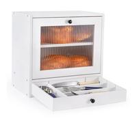 Wooden Bread Box with Drawer, 2 Layer Bread Storage Organizer for Kitchen Countertop, Large Capacity Container with Acrylic Window