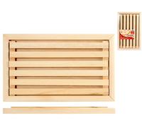 Wooden Bread Cutting Board Home with Grill 38x23 Brown