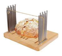 Wooden Bread Slicers for Homemade Bread with Adjustable Width, Stainless Steel Slicing Guide & Beechwood Board, Foldable Bread Cutter for Bread, Cake, Toast, Sourdough Rounds, Bagels