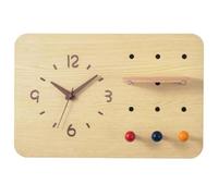 Wooden Breaker Box Cover with Clock, Hidden Electric Meter Box Decorative Shelf and Hooks, Circuit Panel Fuse Box Cover for Restaurant Living Room