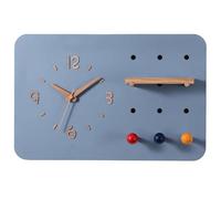 Wooden Breaker Box Cover with Clock, Hidden Electric Meter Box Decorative Shelf and Hooks, Circuit Panel Fuse Box Cover for Restaurant Living Room