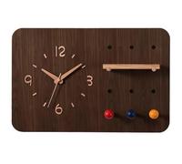 Wooden Breaker Box Cover with Clock, Hidden Electric Meter Box Decorative Shelf and Hooks, Circuit Panel Fuse Box Cover for Restaurant Living Room