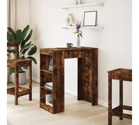 Wooden Breakfast Bar Table, Kitchen Table w/ 3Storage Compartments, Coffee Table