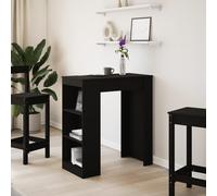 Wooden Breakfast Bar Table, Kitchen Table w/ 3Storage Compartments, Coffee Table