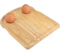 Wooden Breakfast Board with Egg Holders, Toast Shape Design, 24 cm x 20 cm, Kitchen Serving Tray