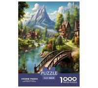 Wooden Bridge | Landscape Jigsaw Puzzle 1000 Pieces, Fun & Challenging Educational Game, Relaxing Toy for Adults & Children, Unique Home Art Decor | Gift 38x26cm/1000pcs