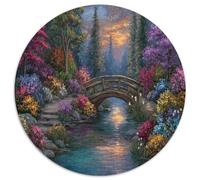 Wooden Bridge, River, Wild Flowers in Bloom 1000pcs (67.5x67.5cm) Erwachsenenpuzzle - Erwachsenenpuzzle DIY-Puzzlespielzeug