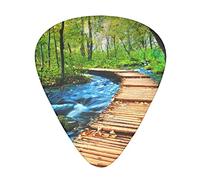 Wooden Bridge Stream Water The guitar pick, for acoustic, electric, bass guitars - natural touch, 12 pack, multi-color.