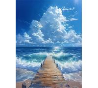 Wooden Bridge Waves Jigsaw Puzzles for Adults 1000 piece, puzzle for Adults 19.7x29.5 inch, DIY Craft puzzles for Home Decoration Gifts,Puzzle Perfect for Game