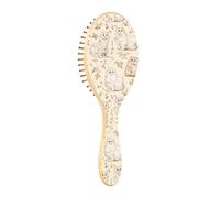 Wooden Brush Beauty Selkirk Rex Cats Beige Wooden Paddle Brush For Hair Wooden Hair Brushes For Women Wooden Massage Brush