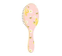 Wooden brush Bee Happy Good Luck Pattern Daisy Flower Garden Wooden Hair Brush Wooden Brush for Hair Growth Wooden Brush Message