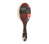 Wooden Brush Black Snake Red Buffalo Plaid Check Paddle Hairbrush For Women Wooden Hair Brushes For Women Natural Wood Brush