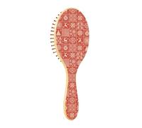 Wooden Brush Christmas Buffalo Plaid Tartan Check Scotland Red Paddle Hair Brush For Women Wooden Hair Brush Wooden Massage Brush