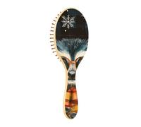 Wooden Brush Colorful Galago Buffalo Plaid Snowflakes Christmas Paddle Hair Brush Wooden Wood Hairbrush Natural Hair Brush