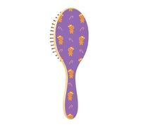 Wooden Brush Cute Gingerbread Christmas Candies Cane Purple Wooden Paddle Brush For Hair Wood Hair Brushes For Women Natural Wood Brush