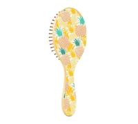Wooden brush fruit yellow pineapple tropical Hawaiian Paddle Brush for natural hair hairbrush wood massage brush wood