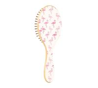 Wooden Brush Paddle Hair For Women Brushes Natural Flamingos