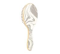 Wooden Brush Silver White Marble Liquid Paddle Brush For Fine Hair Wooden Hair Brushes For Women Wooden Message Brush