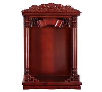 Wooden Buddha Altar Cabinet, Hand-Carved Temple Shelf for Wall-Mounted Statue Display and Offerings