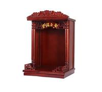 Wooden Buddha Altar Cabinet, Hand-Carved Temple Shelf for Wall-Mounted Statue Display and Offerings