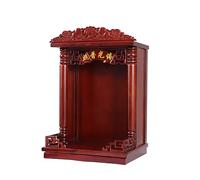 Wooden Buddha Altar Cabinet, Hand-Carved Temple Shelf for Wall-Mounted Statue Display and Offerings